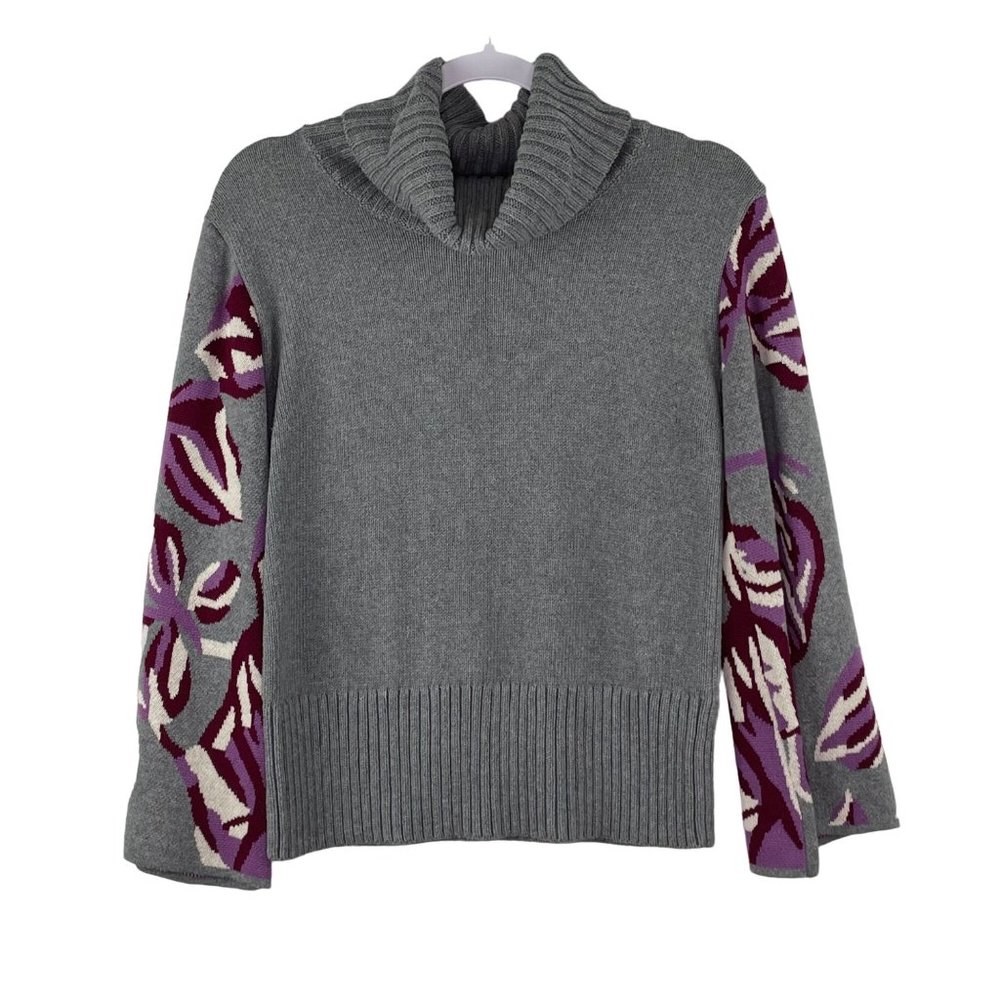 Cabi 3704 Eden Sweater Floral Bell Sleeve Cowl neck Pullover Turtleneck Size XS - Picture 1 of 4